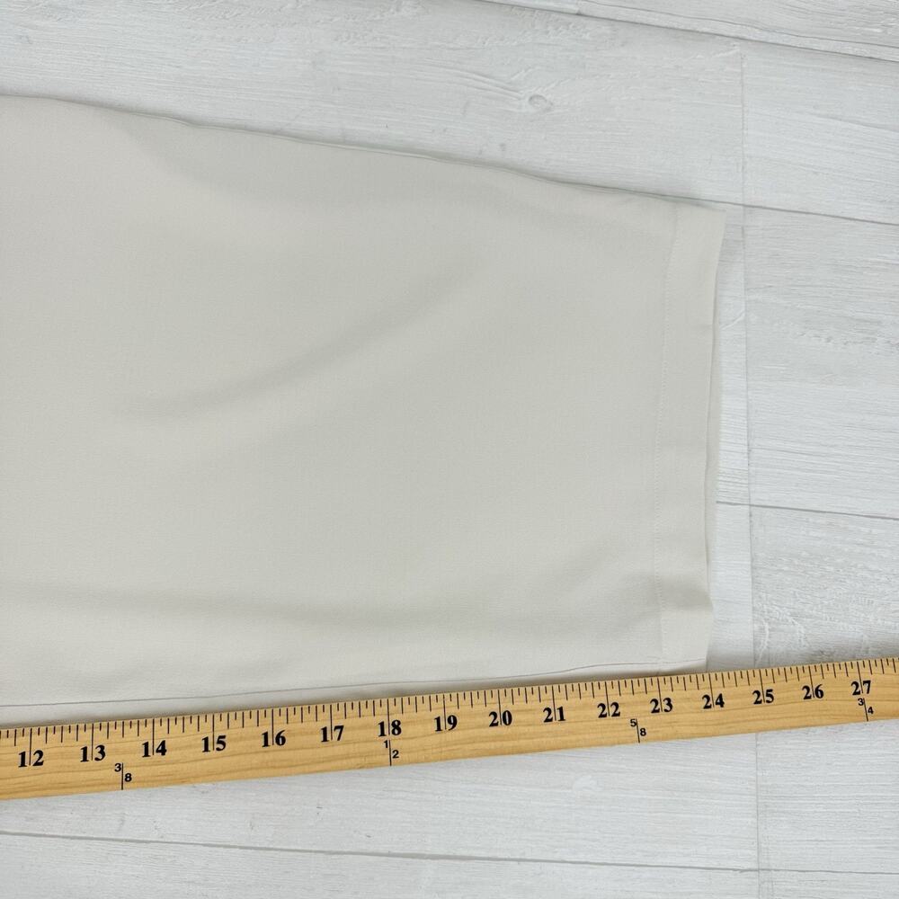 Eileen Fisher Size XL Silk Georgette Crepe Cropped Pants Wide Leg Pull On Bone - Picture 13 of 16